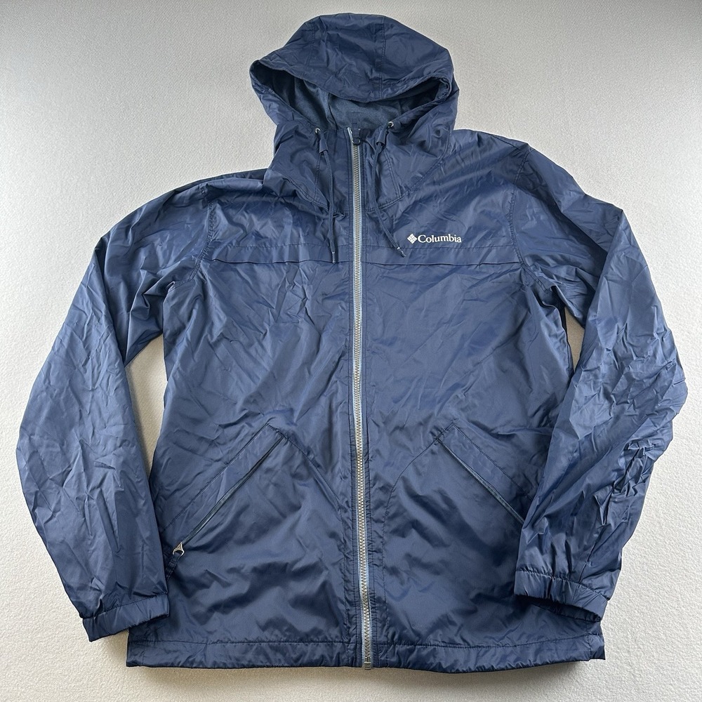 Columbia Women's Navy Mountain Zip Up Collegiate Size Medium Rain/Windbreaker